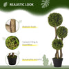 35.5" Artificial Boxwood 3 Ball Boxwood Tree for Home Decor Indoor & Outdoor Fake Plants Artificial Tree in Pot, Light Green