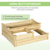 3 Tier Raised Flower Bed Outdoor Planter Box Wooden Garden Bed, Open Bottom for Plants, 42.5"x34.75"x14.25", Natural