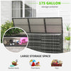 Outdoor Storage Box with Inner Liner, PE Rattan Wicker Deck Box for Indoor & Outdoor, Patio Furniture Cushions, Pool Toys, Garden Tools, Gray