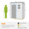Garden Shed, 5'x3' Outdoor Storage Shed with Lockable Doors & Vent, Metal Utility Tool Shed for Backyard, Patio, Gray