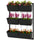 3-Tier Wall Planter Hanging with 6 Pots, Wall Mounted Planter Holder with Water Drainages for Flowers, Vegetable, Black