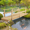 7' Garden Bridge Wooden Footbridge for Backyard Ponds, Creeks, Streams, Natural