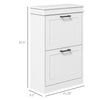 Shoe Cabinet with 2 Flip Drawers, Freestanding Shoe Cabinet Organizer for 10 Pairs, Narrow Shoe Organizer for Entryway, Hallway, White