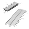 10' Foldable Handicap Ramp for Home, Steps, Doorways, Aluminum Portable Wheelchair Ramp, Textured Threshold Ramp, Silver