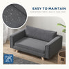 Raised Dog Sofa, Elevated Pet Sofa for Small and Medium Dogs with Removable Seat and Back Cushions, Anti-Slip Pads, Gray