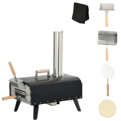 Pellet Wood Fired Pizza Oven, Outdoor Pizza Maker with 12