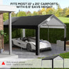 10 x 20ft Carport Roof, UV Resistant Canopy Replacement, Fits 84C-378V00 and 84C-206 Series, Dark Gray
