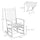 Wooden Rocking Chair Set w/ Foldable Side Table, Outdoor Rocker Chairs w/ Curved Armrests, Slatted Top Table, Supports Up to 352 lbs., White
