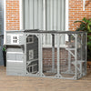 Outdoor Cat Shelter, Outdoor Cat Cages Enclosures with Multi-Level Design, Lockable Doors, Window, for 2-3 Cats