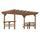 14' x 10' Outdoor Pergola, Wooden Gazebo Grill Canopy with Bar Counters and Seating Benches, forÂ Garden,Â Patio,Â Backyard, Deck