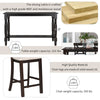 Counter Height 6-Piece Dining Table Set with Storage Shelf, Long Bench, and Upholstered Chairs, Espresso