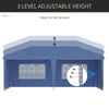 10' x 20' Pop Up Outdoor Party Tent with 4 Removable Sidewalls, Wedding & Event Canopy with Carry Bag for Patio, Backyard, Blue