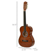 36" Classical Guitar Birch Wood Guitar Set w/Special Storage Bag for Beginners Adults  Coffee