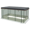 Galvanized Steel Planter Box with Crop Cage and Shade Cloth, Raised Garden Bed for Flowers, Vegs and Herbs, Beige