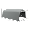 Carport 12' x 20' Portable Garage, Heavy Duty Car Port Canopy with Ventilation Windows and Large Roll-up Door, Gray