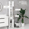 71" Tall Bathroom Storage Cabinet, Narrow Toilet Cabinet with Open Shelves, 2 Door Cabinets, Adjustable Shelves for Kitchen & Hallway, White