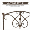 3.3FT Classic Garden Bridge, Metal Arc Footbridge with Safety Railings, Decorative Pond Bridge for Backyard Creek Stream, Rust Brown