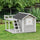 Wooden Outdoor Dog House, 2-Tier Raised Pet Shelter, with Stairs, Weather Resistant Roof, and Balcony, for Medium, Large Sized Dogs Up To 55