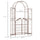 7' Garden Arbor, Garden Arch Metal with Gate, Latching Doors, Shelves for Climbing Vines, for Wedding, Bridal Party, Brown