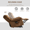 Electric Power Lift Recliner, Velvet Touch Upholstered Vibration Massage Chair with Remote Controls & Side Storage Pocket, Brown