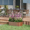 3.4 x 2 x 1ft Galvanized Raised Garden Bed Kit, Metal Planter Box with Safety Edging, Brown