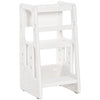 Toddler Tower with Adjustable Platform, Toddler Kitchen Stool Helper with Anti-slip Mat, Step Stool for Kitchen, Bathroom, Bedroom, White
