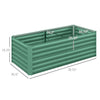Galvanized Raised Garden Bed, Steel Outdoor Planters with Reinforced Rods,, 71'' x 36'' x 23'', Light Green