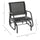 Outdoor Glider Chair, Steel Swing Chai with Curved Armrests for Porch, Garden, Poolside, Balcony, Dark Gray