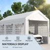 10' x 20' Party Tent & Carport, Height Adjustable Portable Garage, Large Outdoor Canopy Tent with Mesh Windows for Parties, Wedding and