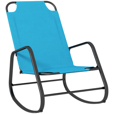 Garden Rocking Chair Outdoor Indoor for Patio, Balcony, Porch, Light Blue
