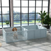 Whelping Box for Dogs, Dog Whelping Pen with Removable Doors, Puppy Playpen for Indoors, Puppy Supplies & Essentials, 81" x 39" x 20", Grey
