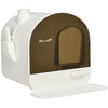 Cat Litter Box with Lid, Covered Litter Box for Indoor Cats with Tray, Scoop, Filter, 17" x 17" x 18.5", White