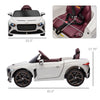 Bentley Bacalar Licensed Kids Remote Ride on Car, 12V Electric Toy Car with Portable Battery, Suspension System, Horn, Music & Lights, White