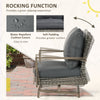 Patio Bistro Set, Porch Furniture with Soft Cushions and Rocking Function for Yard, Lawn, Porch, Dark Gray