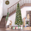 9ft Pre-Lit Snow-Dipped Artificial Christmas Tree with Realistic Branches, 460 LED Lights, Pine Cones, Red Berries and 1298 Tips