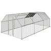 18.5' Metal Chicken Coop Run with Roof, Walk-In Chicken Coop Fence, Chicken House Chicken Cage Outdoor Chicken Pen Hen House, Silver