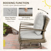 Patio Bistro Set, Porch Furniture with Soft Cushions and Rocking Function for Yard, Lawn, Porch, Brown