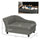 Dog Sofa, Elevated Pet Bed for Small and Medium Dogs, with Hidden Storage, Soft Tufted Cushion, Gray