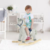 Kids Rocking Horse, Plush Baby Ride on Horse Toddler Rocker for 36-72 Months, Boys Girls Gift, Gray/White
