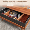 Coffee Table, Lift up Coffee Table with Hidden Compartments and Wood Legs, 39.25" x 31" x 21.25", Walnut