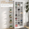 71" Shoe Storage Cabinet with 3 Heights of Open Cubes for 36 Pairs, Narrow Shoe Rack for Entryway, Hallway, White