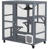 Cat House, Indoor Cat Enclosure on Wheels with Openable Top, 39"