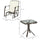 3 Piece Outdoor Glider Chair with Coffee Table Bistro Set, 2 Patio Rocking Swing Chairs with Sling Fabric, Glass Tabletop
