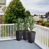 Set of 3 Tall Planters, Outdoor & Indoor Flower Pot Set for Front Door, Entryway, Patio and Deck, Black
