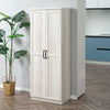 63" 2-Door Kitchen Pantry Storage Cabinet with 5-tier Shelving and 2 Adjustable Shelves for Dining Room, Antique White