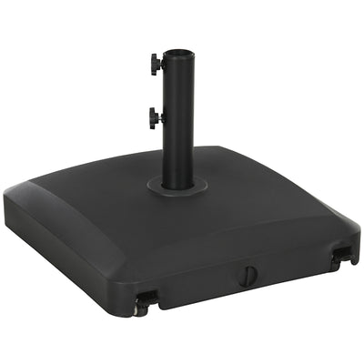 Patio Umbrella Base with Wheels, 53lbs Water or 66lbs Sand Filled, Heavy Duty Outdoor Umbrella Stand Holder, Black