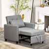 Convertible Chair Bed, Sofa Bed Multi-Functional Sleeper Ottoman Recliner with Adjustable Angle Backrest and Pillow for Dorm, Gray