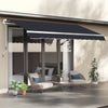 8' x 7' Patio Retractable Awning, Manual Exterior Sun Shade Deck Window Cover, Black