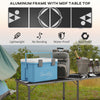 Aluminum Camping Table with Adjustable Legs, 8ft Folding Picnic Table for Travel, BBQ, Beach or Hiking, Black & White