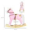 Rocking Horse Toddler Ride On Horse with Sound Saddle for Kids 3+ Years Old, Boys Girls Gift,, Pink